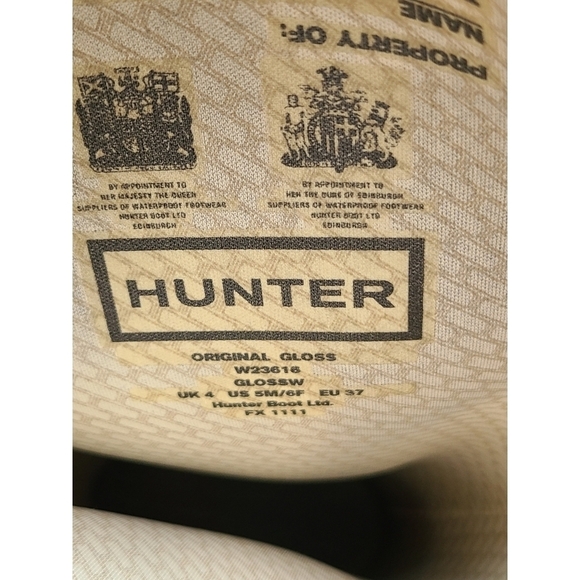 Hunter Original Tall Black Boots W23616 Size 5 Men/6 Women - Picture 10 of 11